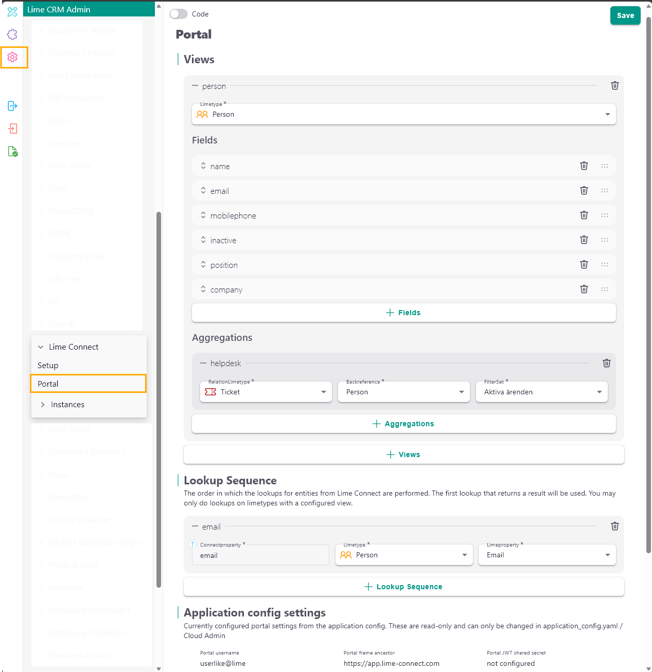 Lime Admin portal configuration